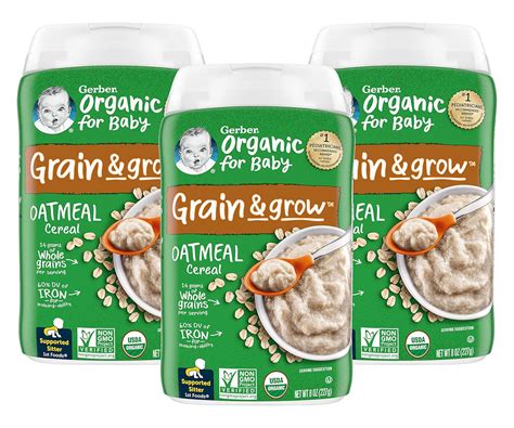 gerber oatmeal cereal reviews|Gerber Organic for Baby 1st Foods Grain & Grow Cereal, .